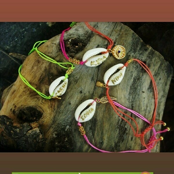 Personalized bracelets - κοχύλι, ατσάλι, χεριού, αυξομειούμενα - 2
