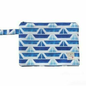 Τσαντάκι (νεσεσέρ) IONIAN SEA (Large 25cm x 35cm) - ύφασμα, φάκελοι, all day, θαλάσσης, χειρός