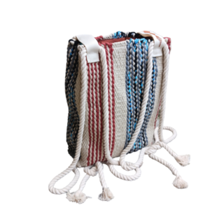 Υφαντή τσάντα κουρελου πλάτης. Backpack 333 - ύφασμα, πλάτης, μεγάλες, all day, πάνινες τσάντες - 2