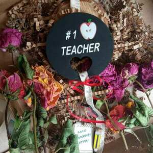 ΞΥΛΙΝΟ ΜΑΓΝHTΑΚΙ ΔΩΡΟ ΓΙΑ ΤΗ ΔΑΣΚΑΛΑ 22cm* 8cm .# 1TEACHER. - ξύλο, μαγνητάκια ψυγείου, για δασκάλους - 2