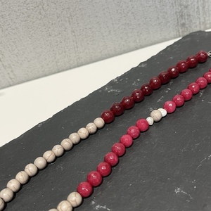 Κοντό κολιέ με ημιπολύτιμες πέτρες grey/dark red - ημιπολύτιμες πέτρες, μαργαριτάρι, επάργυρα, μενταγιόν - 3