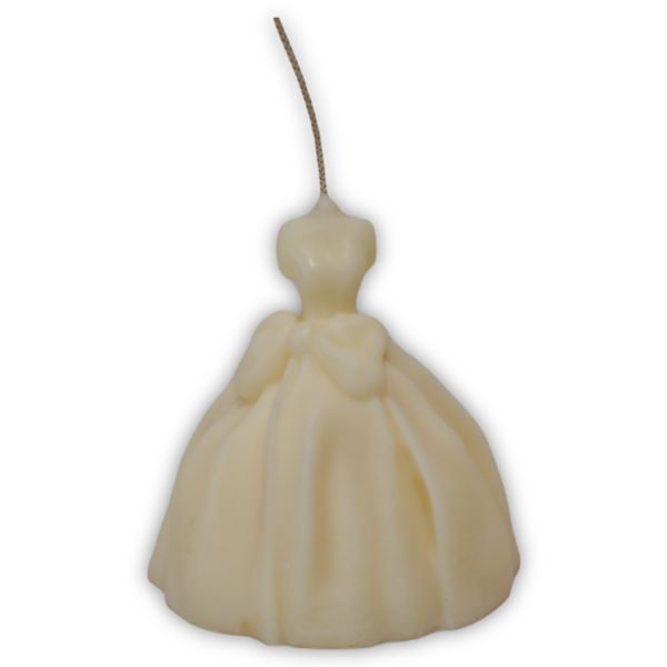 Αρωματικό Κερί Σόγιας 165γρ Φόρεμα Με Φιόγκο Με Άρωμα White Musk - αρωματικά κεριά, πρωτότυπα δώρα, 100% φυτικό, soy wax
