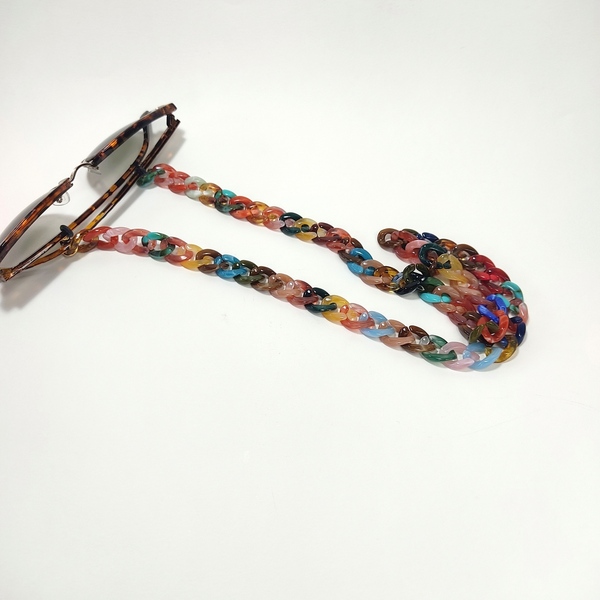 Αλυσίδα για γυαλιά ακρυλική πολύχρωμη - αλυσίδες, απαραίτητα καλοκαιρινά αξεσουάρ, μοδάτο, δώρα για γυναίκες - 5