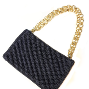 DARK BLUE BUBBLE CLUTCH BAG-Αντίγραφο - νήμα, φάκελοι, πλεκτές τσάντες, βραδινές, μικρές - 3