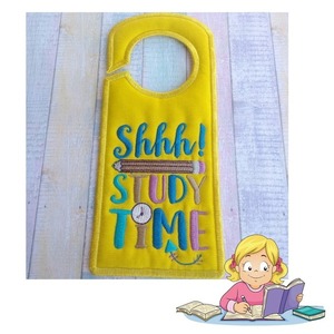 Υφασμάτινο Door Hanger "Shhhh, Study Time" 24 εκ. - κορίτσι, αγόρι - 2