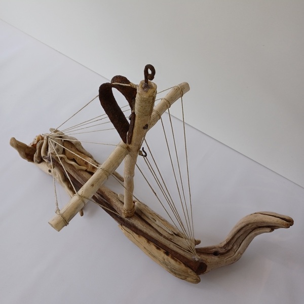 Driftwood Boat 02 - ξύλο, κοχύλι, διακοσμητικά - 4