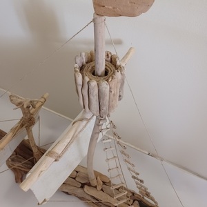 Driftwood Ship 01 - ξύλο, κοχύλι, διακοσμητικά - 4