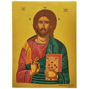 Χειροποίητη αγιογραφία ο Ιησούς 35x25cm - πίνακες & κάδρα, πίνακες ζωγραφικής, εικόνες αγίων