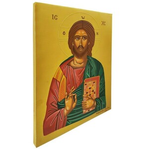 Χειροποίητη αγιογραφία ο Ιησούς 35x25cm - πίνακες & κάδρα, πίνακες ζωγραφικής, εικόνες αγίων - 2