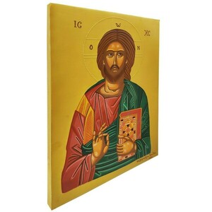 Χειροποίητη αγιογραφία ο Ιησούς 35x25cm - πίνακες & κάδρα, πίνακες ζωγραφικής, εικόνες αγίων - 2