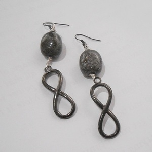 Σκουλαρίκια με χάντρες και μεταλλικά στοιχεία, κρεμαστά Infinity Earrings - άπειρο, χάντρες, ατσάλι, κρεμαστά, γάντζος