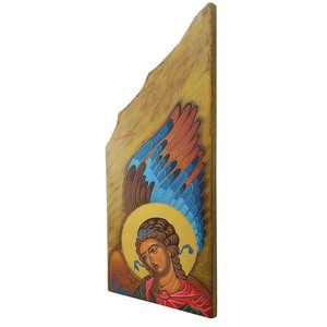 Xειροποίητη αγιογραφία ο Αρχάγγελος Γαβριήλ 55x25x2cm - πίνακες & κάδρα, πίνακες ζωγραφικής, εικόνες αγίων - 2