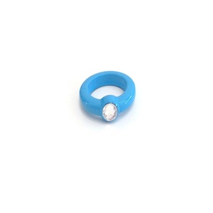 Ακρυλικό Δαχτυλίδι γαλάζιο - πλαστικό, βεράκια, σταθερά, φθηνά