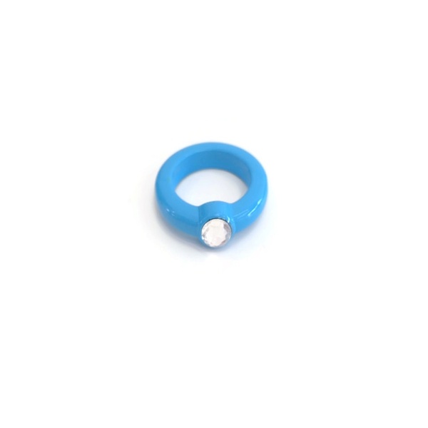Ακρυλικό Δαχτυλίδι γαλάζιο - πλαστικό, βεράκια, σταθερά, φθηνά - 3
