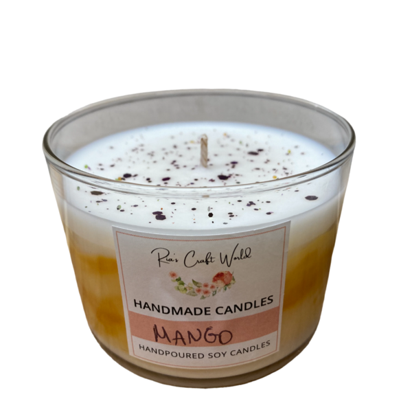 Χειροποιητο κερι σογιας , με αρωμα MANGO - αρωματικά κεριά, αρωματικό χώρου, 100% φυτικό, soy candles - 3