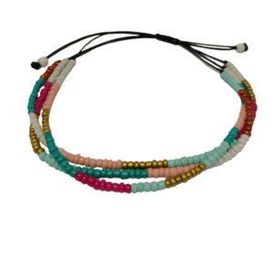 Βραχιόλι seed beads πολύχρωμο πολλαπλών σειρών - χάντρες, boho, πολύσειρα, χεριού, αυξομειούμενα
