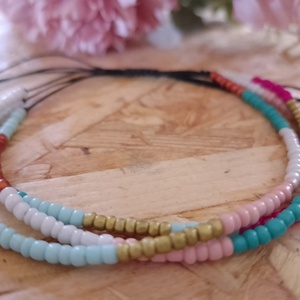 Βραχιόλι seed beads πολύχρωμο πολλαπλών σειρών - χάντρες, boho, πολύσειρα, χεριού, αυξομειούμενα - 2