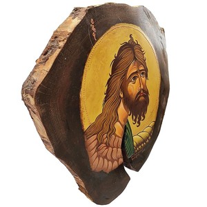 Χειροποίητη αγιογραφία ο Άγιος Ιωάννης 35x30x3cm - πίνακες & κάδρα, πίνακες ζωγραφικής, εικόνες αγίων - 2