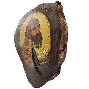 Χειροποίητη αγιογραφία ο Άγιος Ιωάννης 35x30x3cm - πίνακες & κάδρα, πίνακες ζωγραφικής, εικόνες αγίων - 3