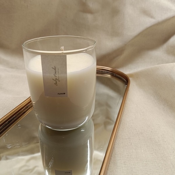 Χειροποίητο κερί σόγιας με άρωμα πούδρα μωρού - αρωματικά κεριά, vegan friendly, soy candle, soy wax