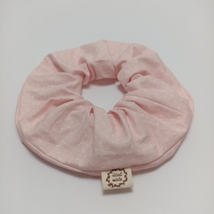 Σετ scrunchie XL φλοραλ ροζ - ύφασμα, λαστιχάκια μαλλιών - 3