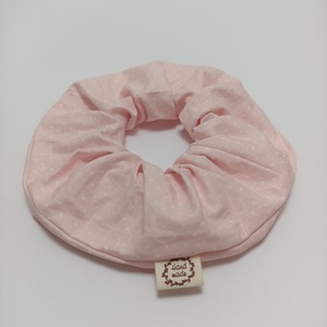 Σετ scrunchie XL φλοραλ ροζ - ύφασμα, λαστιχάκια μαλλιών - 3