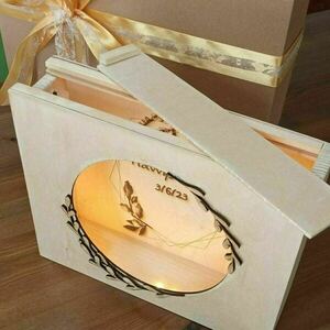 ΞΥΛΙΝΟ ΚΟΥΤΙ ΕΥΧΩΝ ΓΑΜΟΥ 30CM*25CM*7CM ΠΡΟΣΩΠΟΠΟΙΗΜΕΝΟ - δώρα γάμου, personalised - 5