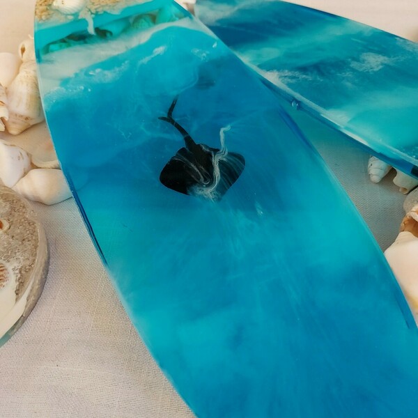 Σανίδα surfboard (σερφ) από ρητίνη (37x10cm)_2 - ρητίνη, πιατάκια & δίσκοι - 2