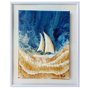 3D Πίνακας ζωγραφικής θάλασσα Νο2 25x31cm - πίνακες & κάδρα, θάλασσα, πίνακες ζωγραφικής