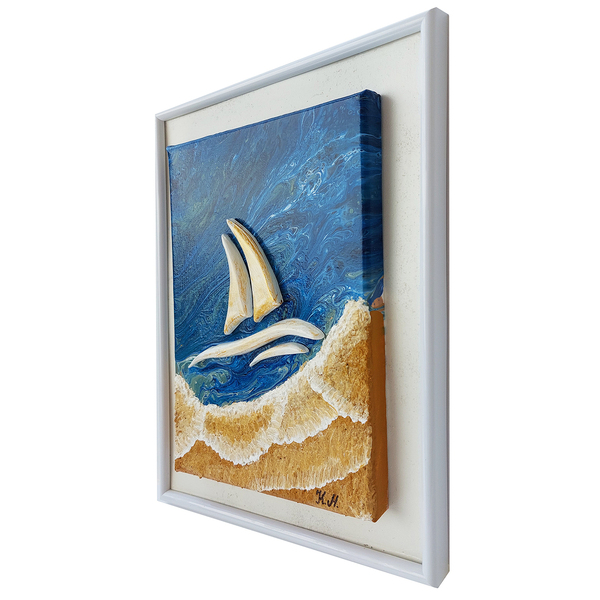 3D Πίνακας ζωγραφικής θάλασσα Νο3 25x31cm - πίνακες & κάδρα, θάλασσα, πίνακες ζωγραφικής - 2
