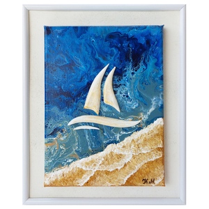3D Πίνακας ζωγραφικής θάλασσα Νο4 25x31cm - πίνακες & κάδρα, θάλασσα, πίνακες ζωγραφικής