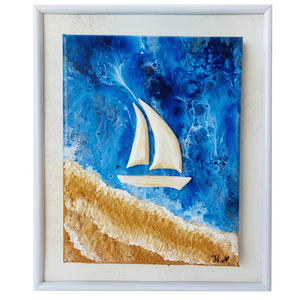 3D Πίνακας ζωγραφικής θάλασσα Νο5 25x31cm - πίνακες & κάδρα, πίνακες ζωγραφικής