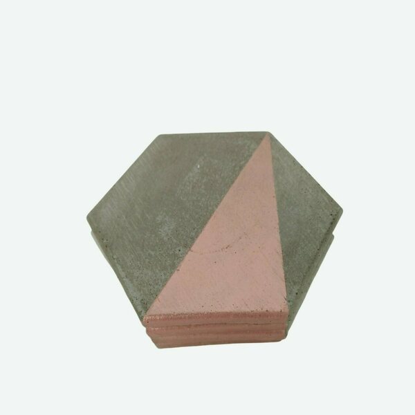 Τέσσερα τσιμεντένια σουβέρ 10.5 X 1.0 //rokkaku tringle copper - σουβέρ, τσιμέντο, γεωμετρικά σχέδια, είδη σερβιρίσματος - 3
