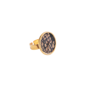 Δαχτυλίδι Αυξομειούμενο Φελλός "Snake Dots" - επιχρυσωμένα, ορείχαλκος, boho, φελλός, αυξομειούμενα