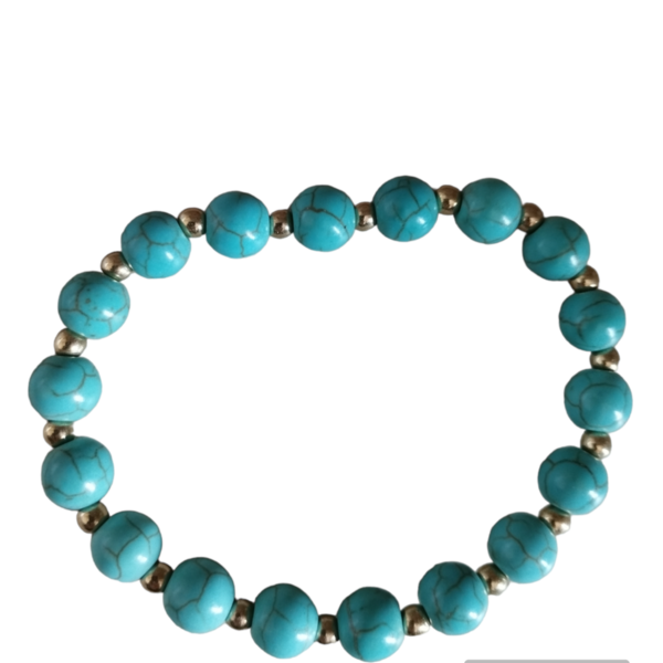 Blue Beaded Bracelets - ημιπολύτιμες πέτρες, χάντρες, σταθερά, χεριού, φθηνά
