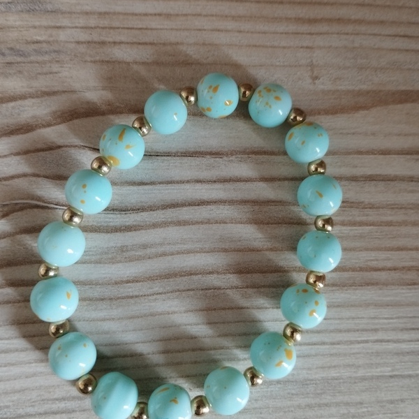 Blue Beaded Bracelets - ημιπολύτιμες πέτρες, χάντρες, σταθερά, χεριού, φθηνά - 4