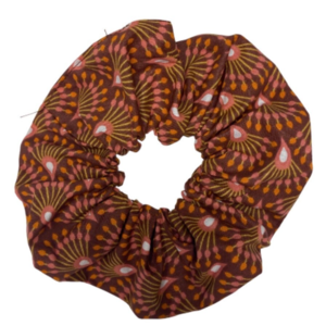 Καφε Αδιαβροχο Χειροποίητο λαστιχάκι μαλλιών με λαχουρια πολλες αποχρωσεις του Καφε-Τερακοτα- Αντισαμος( Scrunchie) - ύφασμα, λαστιχάκια μαλλιών, μεγάλα scrunchies - 3