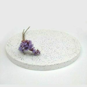 Tσιμεντένος στρογγυλός δίσκος terrazzo 20.5 X 2.0 //mozaikuT - τσιμέντο, σκυρόδεμα, πιατάκια & δίσκοι - 2