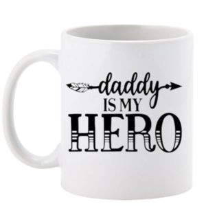 Κεραμική κούπα "Daddy is my hero" - μπαμπάς, πορσελάνη, κούπες & φλυτζάνια, γιορτή του πατέρα