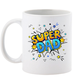 Κεραμική κούπα "superdad 2" - μπαμπάς, πορσελάνη, κούπες & φλυτζάνια, γιορτή του πατέρα, σούπερ ήρωες