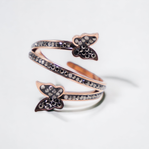 Ατσάλινο Γυναικείο Δαχτυλίδι FARFALA σε χρώμα ροζ χρυσό ,μέγεθος αυξομειούμενο. - ατσάλι, για γάμο, αυξομειούμενα, φθηνά