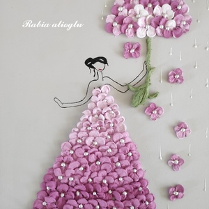 Το κορίτσι με λουλουδένια φόρεμα - πίνακες & κάδρα, πίνακες ζωγραφικής - 2