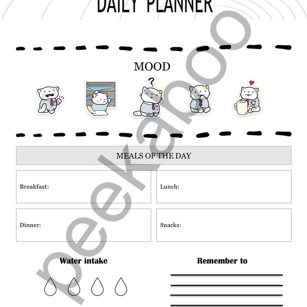 Daily cute planner - Εκτυπώσιμο - Daily planner