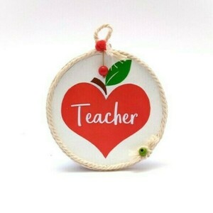 Ξύλινο κρεμαστό δώρο για δασκάλα 12 × 1 × 12 cm - διακοσμητικά, για δασκάλους, η καλύτερη δασκάλα