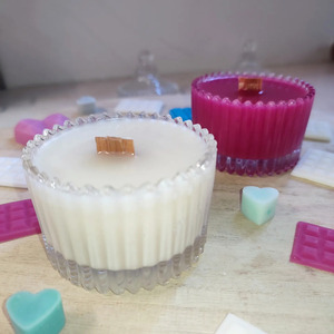 Χειροποίητο κερι σόγιας 110ml σε γυάλινη φοντανιέρα - αρωματικά κεριά, κεριά, κερί σόγιας, soy wax - 2