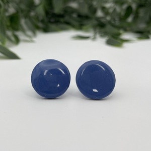 Σκουλαρίκια καρφωτά | Stud Earrings | Windsor Blue - γυαλί, πηλός, καρφωτά, ατσάλι, καρφάκι