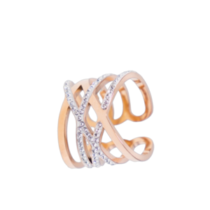 Ατσάλινο Γυναικείο Δαχτυλίδι MIRSINI σε χρώμα χρυσό ,μέγεθος αυξομειούμενο.-Αντίγραφο - ατσάλι, για γάμο, αυξομειούμενα, φθηνά - 2
