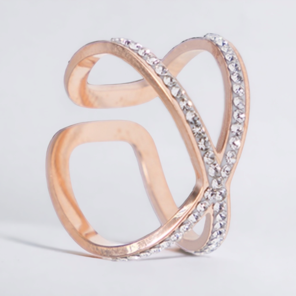 Ατσάλινο Γυναικείο Δαχτυλίδι OLGA σε χρώμα χρυσό ,μέγεθος Αυξομειουμενο - ατσάλι, για γάμο, αυξομειούμενα, φθηνά - 2