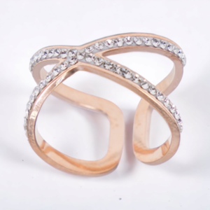 Ατσάλινο Γυναικείο Δαχτυλίδι OLGA σε χρώμα χρυσό ,μέγεθος Αυξομειουμενο - ατσάλι, για γάμο, αυξομειούμενα, φθηνά - 3