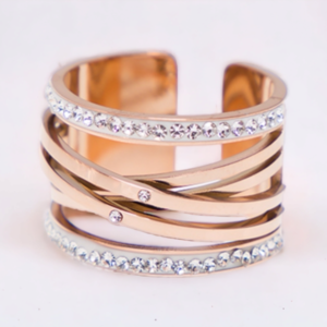 Ατσάλινο Γυναικείο Δαχτυλίδι JULIET σε χρώμα χρυσό ,μέγεθος Αυξομειουμενο - ατσάλι, για γάμο, αυξομειούμενα, φθηνά